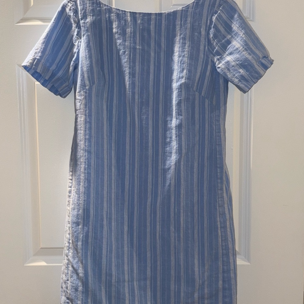 Anthropologie Blue Sheath Mini Dress with Bateau Neckline